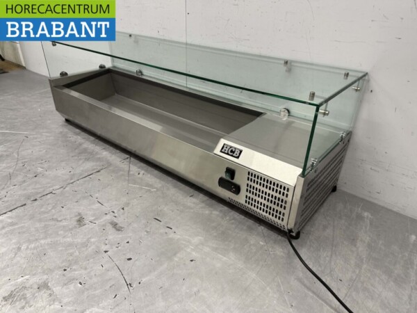 HCB Vitrine en acier inoxydable Set-up vitrine réfrigérée saladière 6 x 1/3 140 cm Horeca – Image 2