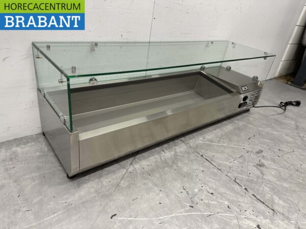 HCB Vitrine en acier inoxydable Set-up vitrine réfrigérée saladière 6 x 1/3 140 cm Horeca – Image 3