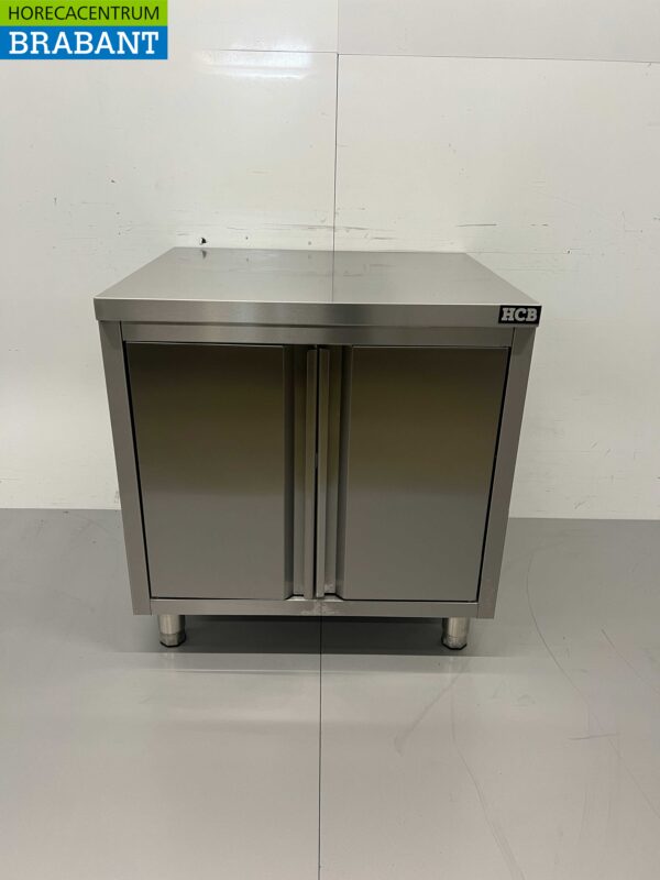 Armoire de travail en acier inoxydable Premium-line 2 portes battantes 80 cm Restauration