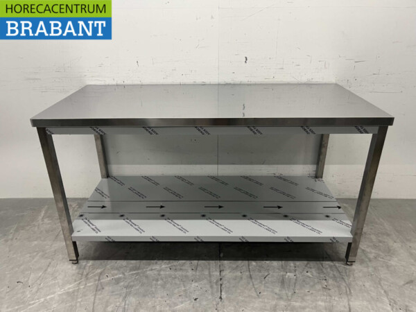Table de travail en acier inoxydable 160 x 70 x 86 cm Horeca