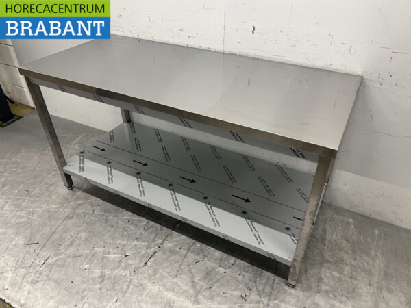 Table de travail en acier inoxydable 160 x 70 x 86 cm Horeca – Image 2