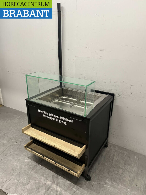 Vitrine réfrigérée Ideal Ake Open en acier inoxydable 90 cm 230V Restauration – Image 2