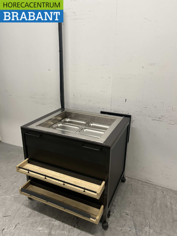 Vitrine réfrigérée Ideal Ake Open en acier inoxydable 90 cm 230V Restauration – Image 2