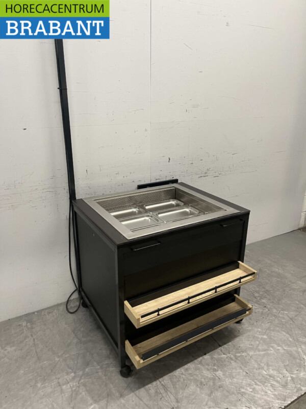 Vitrine réfrigérée Ideal Ake Open en acier inoxydable 90 cm 230V Restauration – Image 3