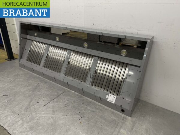 Hotte aspirante en acier inoxydable avec filtres à lamelles Premium-line 250 cm modèle incliné Horeca – Image 2