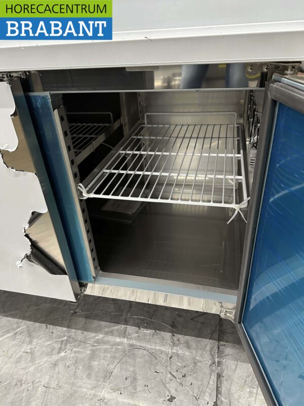 Établi à pizza Saro en acier inoxydable Table à pizza 3 portes 202 cm 230V Horeca – Image 7