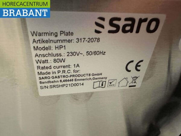 Saro en acier inoxydable Plaque chauffante Cafetière 11 cm 230V Horeca – Image 3
