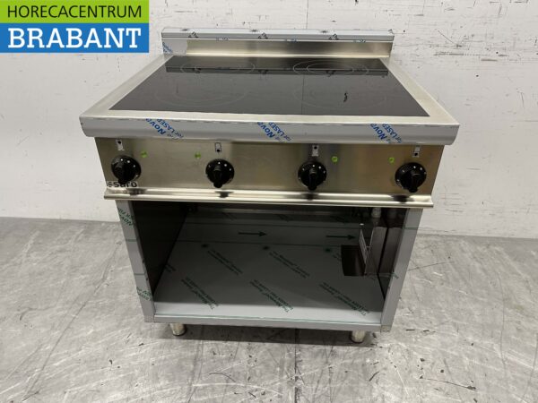 Réchaud Saro en céramique en acier inoxydable 4 brûleurs 400V 80 cm Horeca