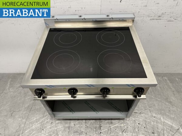 Réchaud Saro en céramique en acier inoxydable 4 brûleurs 400V 80 cm Horeca – Image 2