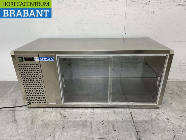 Vitrine réfrigérée en acier inoxydable Afinox Confiseur 120 cm 230V Horeca