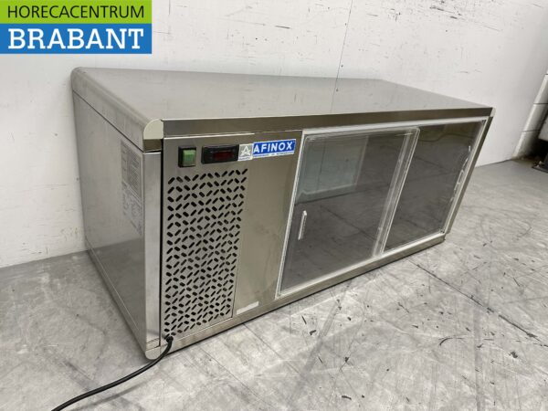Vitrine réfrigérée en acier inoxydable Afinox Confiseur 120 cm 230V Horeca – Image 2