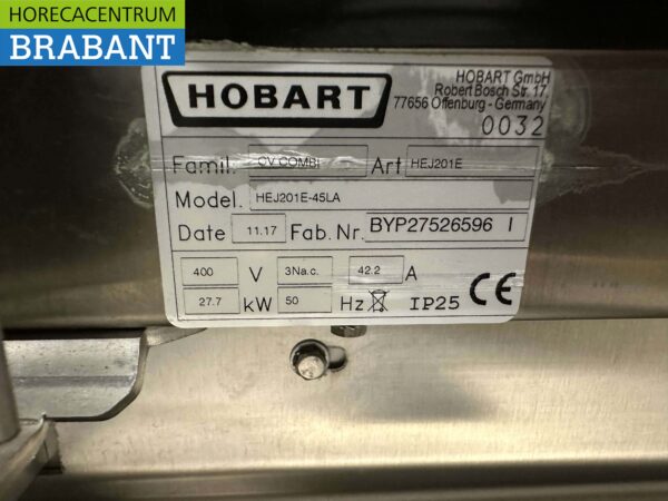 Acier inoxydable Hobart HEJ201E Combi steamer Cuiseur vapeur 20 x 1/1 GN/gastronorm 400V Horeca – Image 11