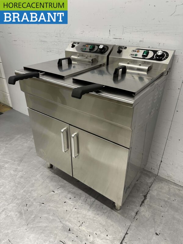 HCB Friteuse double en acier inoxydable 2 x 16 litres 230V Horeca – Image 2