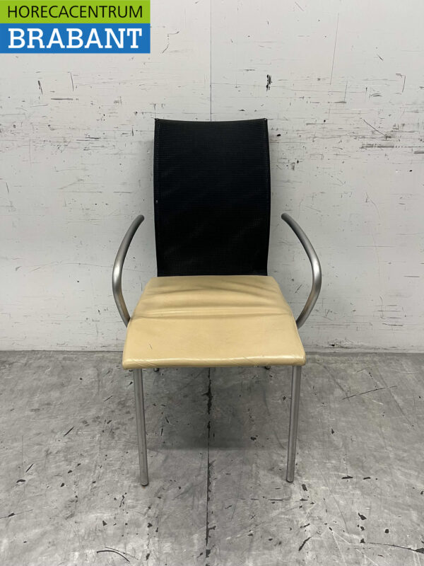 Chaises de salle à manger noir beige 9 pièces Traiteur – Image 2