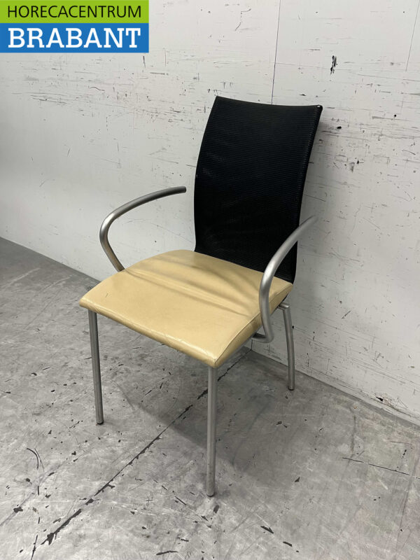 Chaises de salle à manger noir beige 9 pièces Traiteur – Image 3