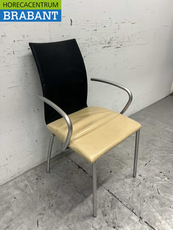 Chaises de salle à manger noir beige 9 pièces Traiteur – Image 4