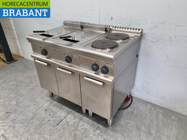 Acier inoxydable Electrolux Baking line 2 brûleurs plaque de cuisson double friteuse friteuse 105 cm 400V Horeca – Image 2