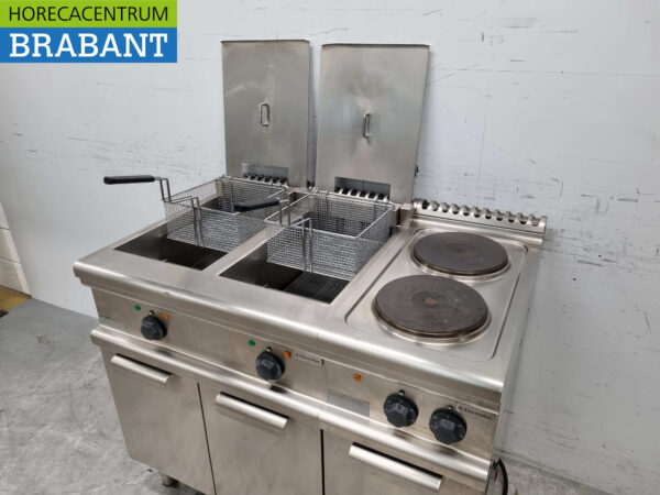 Acier inoxydable Electrolux Baking line 2 brûleurs plaque de cuisson double friteuse friteuse 105 cm 400V Horeca – Image 4