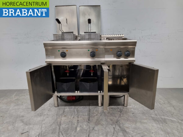 Acier inoxydable Electrolux Baking line 2 brûleurs plaque de cuisson double friteuse friteuse 105 cm 400V Horeca – Image 5
