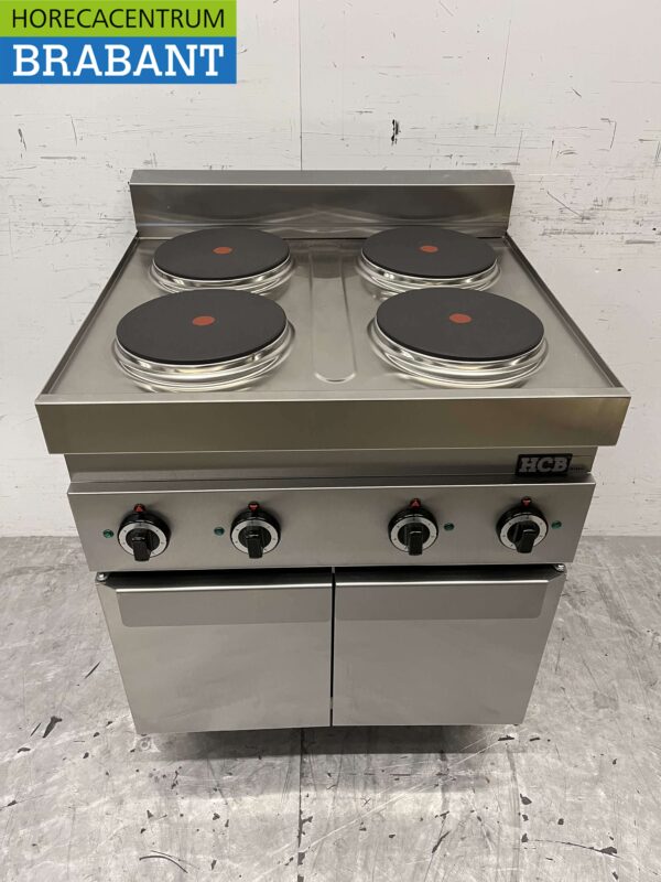 Acier inoxydable Cuisinière électrique 4 brûleurs 400V 70 cm Horeca