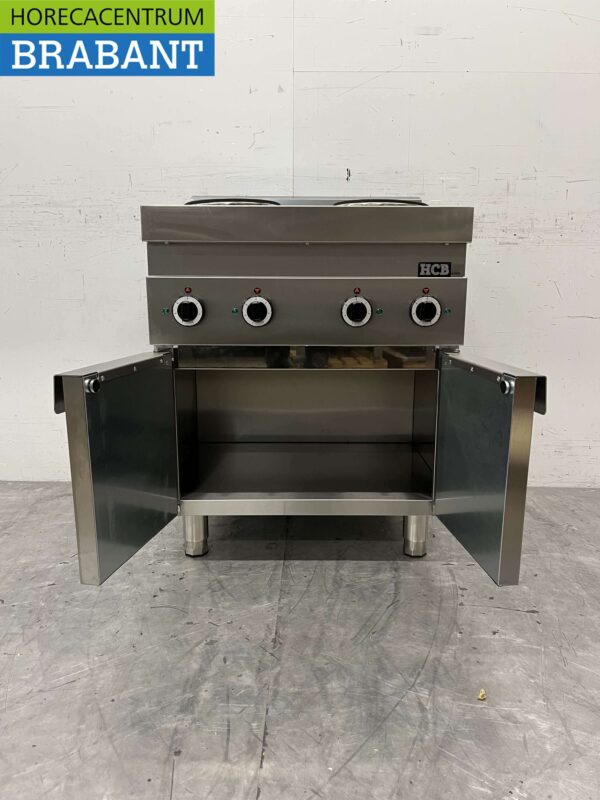 Acier inoxydable Cuisinière électrique 4 brûleurs 400V 70 cm Horeca – Image 5