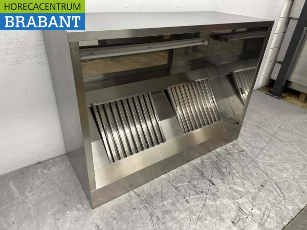 Hotte aspirante en acier inoxydable Hotte aspirante avec filtres à lamelles 150 x 110 x 60 cm Modèle de boîte Horeca – Image 3