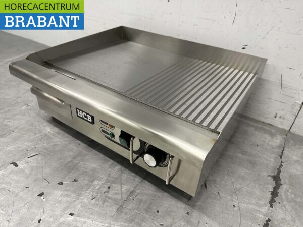 Acier inoxydable Plaque de gril 1/2 nervurée 55 cm 230V Horeca – Image 2