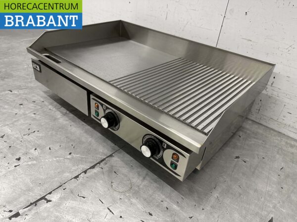 Acier inoxydable Plaque de gril 1/2 nervurée 73 cm 2 x 230V Horeca – Image 2
