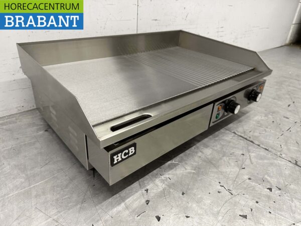 Acier inoxydable Plaque de gril 1/2 nervurée 73 cm 2 x 230V Horeca – Image 3