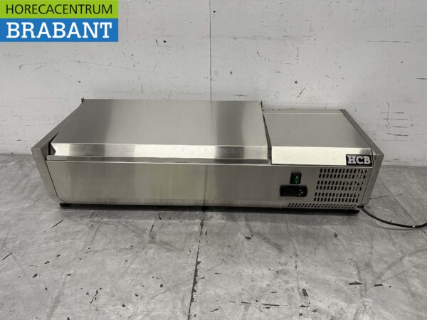Vitrine de comptoir en acier inoxydable Countertop chiller saladière 4 x 1/4 GN 100 cm Horeca