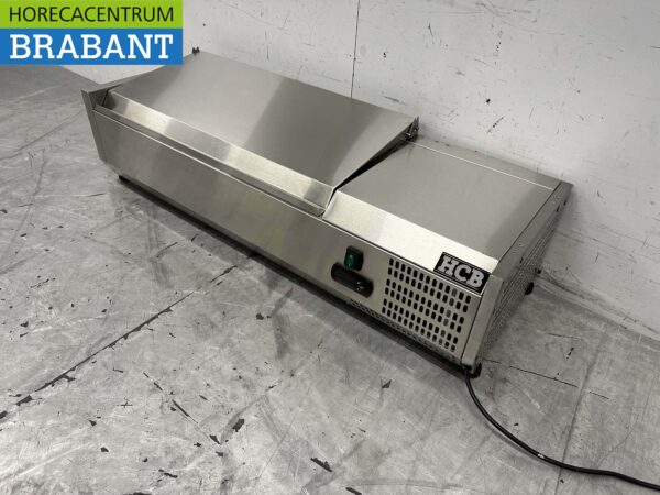 Vitrine de comptoir en acier inoxydable Countertop chiller saladière 4 x 1/4 GN 100 cm Horeca – Image 2