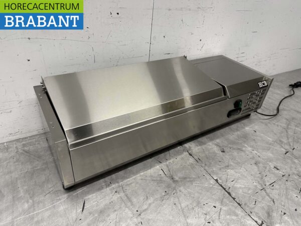 Vitrine de comptoir en acier inoxydable Countertop chiller saladière 4 x 1/4 GN 100 cm Horeca – Image 3