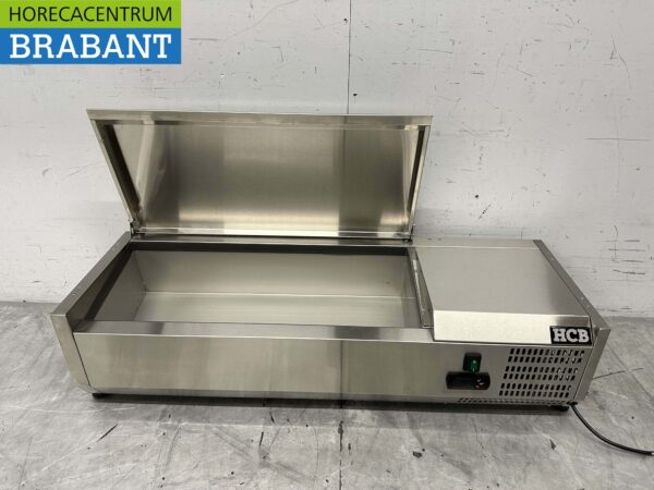 Vitrine de comptoir en acier inoxydable Countertop chiller saladière 4 x 1/4 GN 100 cm Horeca – Image 4