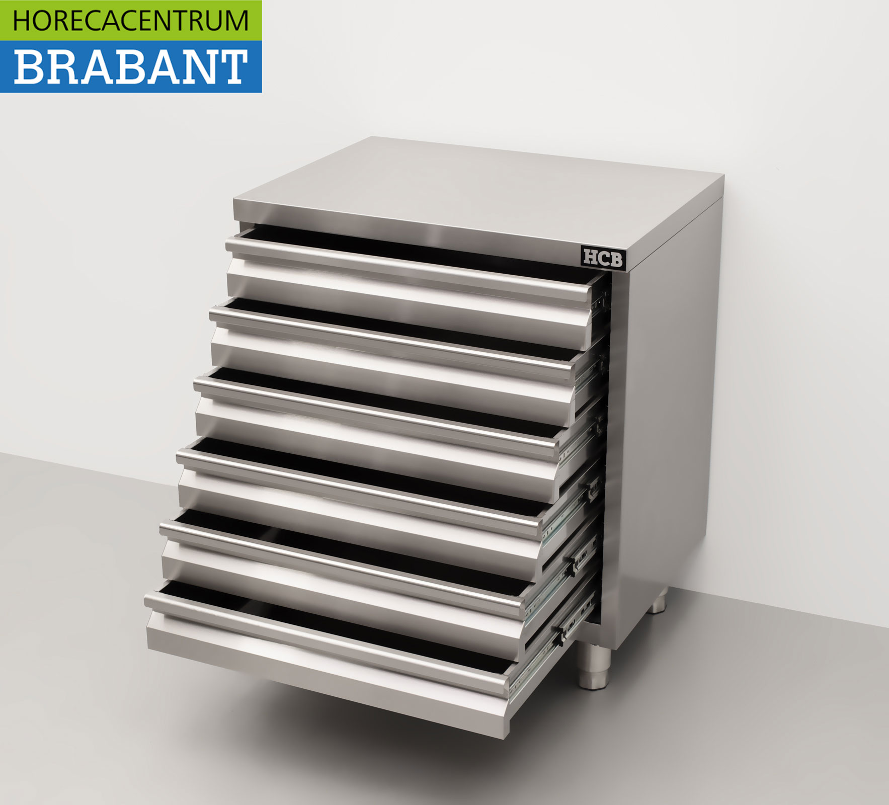 HCB Armoire de travail en acier inoxydable Premium-line Armoire à tiroirs 6 tiroirs pour pâte 70 cm Traiteur Pizzeria Boulangerie – Image 4