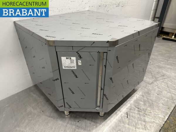 Armoire de travail en acier inoxydable Premium-line Armoire d'angle pliante 100 x 100 cm Restauration