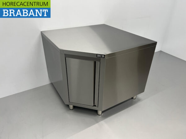 HCB armoire de travail en acier inoxydable Premium-line Armoire d'angle pliante 100 x 100 cm Restauration – Image 2