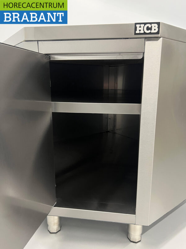 HCB armoire de travail en acier inoxydable Premium-line Armoire d'angle pliante 100 x 100 cm Restauration – Image 4