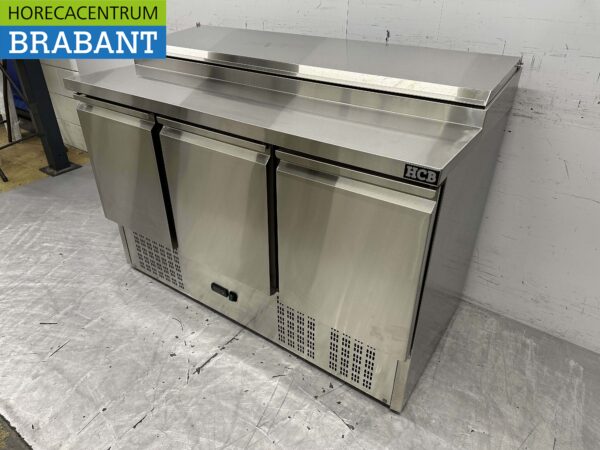 Acier inoxydable HCB Saladette Saladiere Etabli réfrigéré 136,5 cm 230V Horeca – Image 3