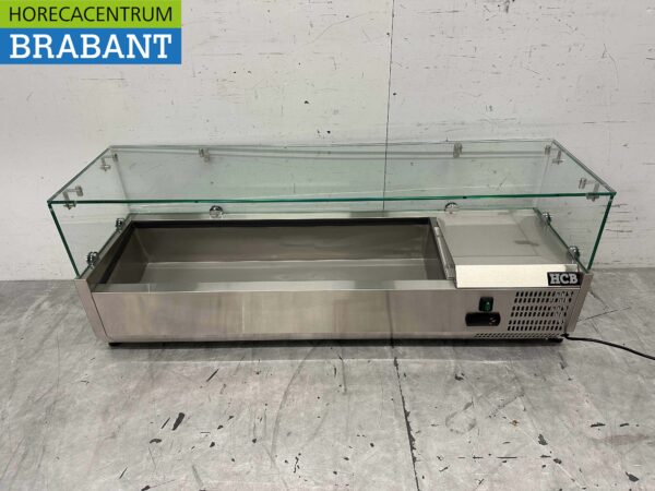 Vitrine de comptoir en acier inoxydable Vitrine de comptoir saladière 5 x 1/4 GN 120 cm Horeca