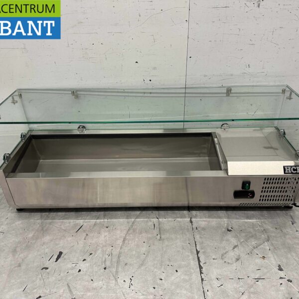 HCB inox Vitrine de comptoir Vitrine de comptoir saladière 5 x 1/4 GN 120 cm Horeca