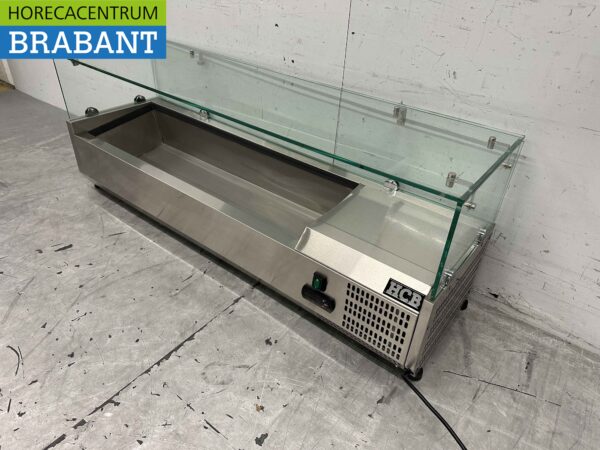 Vitrine de comptoir en acier inoxydable Vitrine de comptoir saladière 5 x 1/4 GN 120 cm Horeca – Image 2