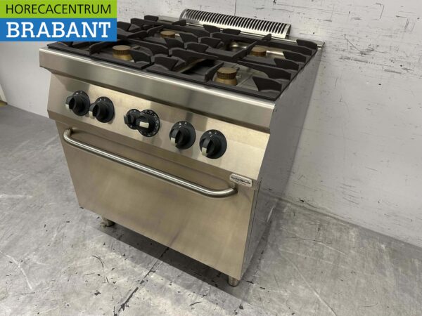 Plaque de cuisson 4 feux Electrolux en acier inoxydable avec four à gaz 80 cm Horeca – Image 2