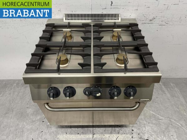 Plaque de cuisson 4 feux Electrolux en acier inoxydable avec four à gaz 80 cm Horeca – Image 4