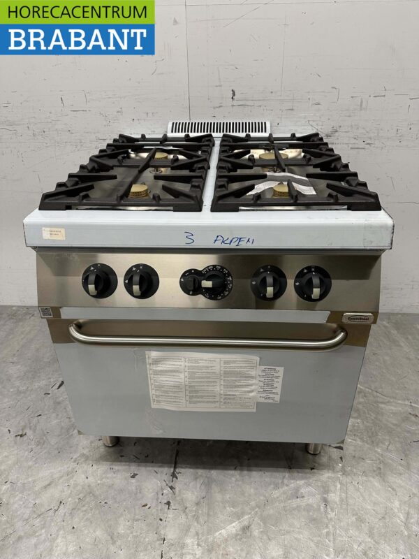 Plaque de cuisson 4 feux Electrolux en acier inoxydable avec four à gaz 80 cm Horeca