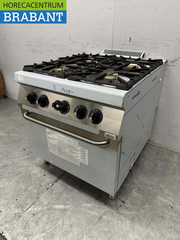 Plaque de cuisson 4 feux Electrolux en acier inoxydable avec four à gaz 80 cm Horeca – Image 3