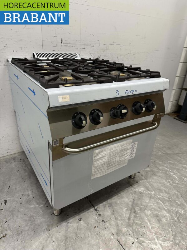 Plaque de cuisson 4 feux Electrolux en acier inoxydable avec four à gaz 80 cm Horeca – Image 4