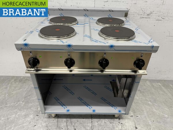 Plaque de cuisson électrique Saro 4 feux en acier inoxydable 80 cm 400V Horeca