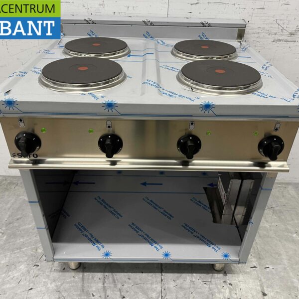 Plaque de cuisson électrique Saro 4 feux en acier inoxydable 80 cm 400V Horeca