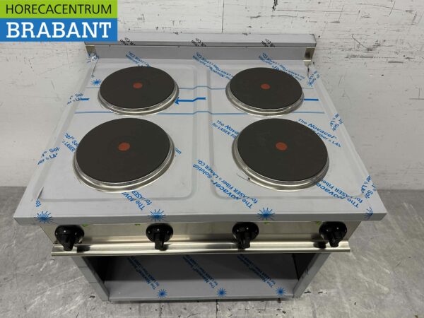 Plaque de cuisson électrique Saro 4 feux en acier inoxydable 80 cm 400V Horeca – Image 2