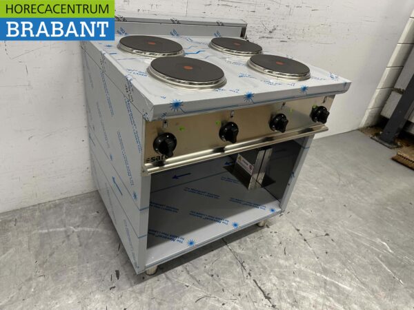 Plaque de cuisson électrique Saro 4 feux en acier inoxydable 80 cm 400V Horeca – Image 3